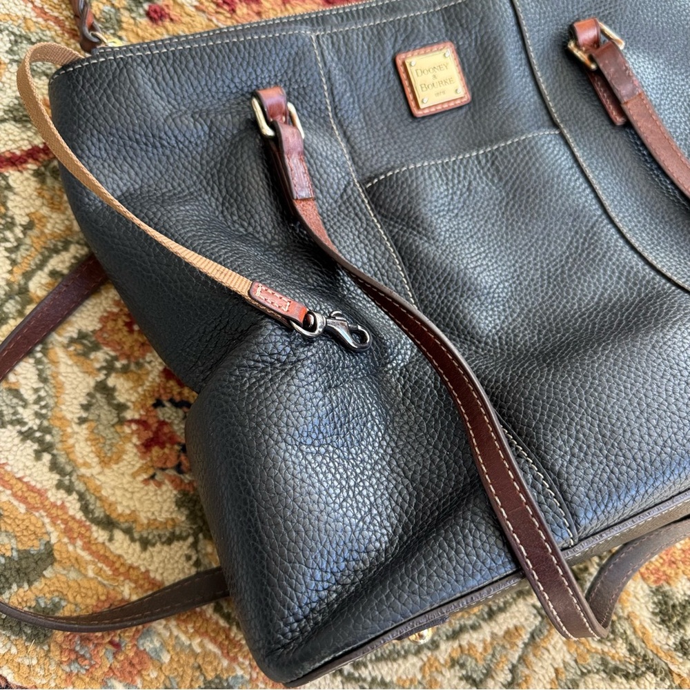 Dooney & Bourke Pebble Grain Leather Lexington Shopper Black Purse Shoulder Bag - Picture 2 of 8
